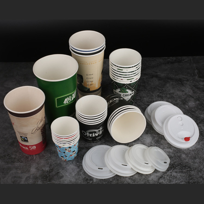 Copo de café compostável personalizado de qualidade alimentar 8oz 12oz 16oz Copo de papel ecológico