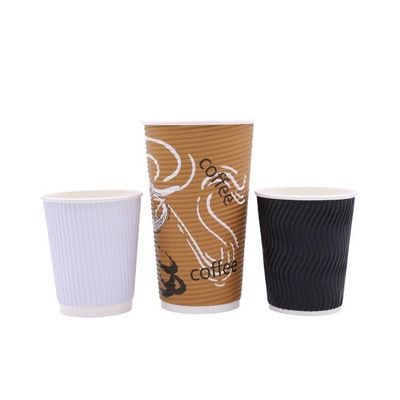 Ripple Wall Paper Coffee Cup ISO9001 Có thể tái sử dụng cho đồ uống nóng