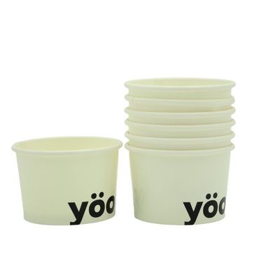 Tigelas de Sorvete Descartáveis de 4 Oz Brancas Ecológicas para Iogurte Congelado