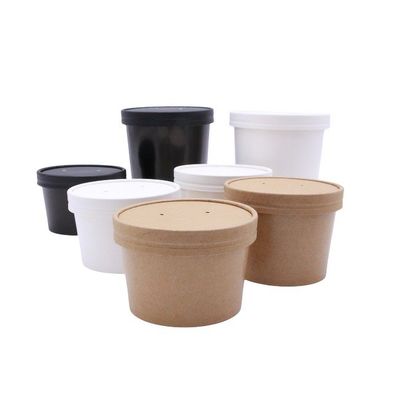 Eco Friendly Disposable Paper Bowl 8oz 12oz 16oz With Paper Lid
