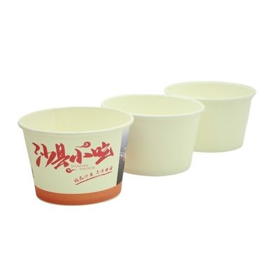PE Coated Disposable Hot Soup Bowls For Snacks Salads 32oz 1000ml White Paper Bowl