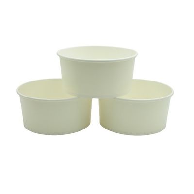 1800ml Disposable Paper Bowl Waterproof White Kraft Salad Bowl With Lid