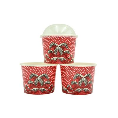 9-Ounce 270ml Party Supplies Treat Cups for Sundae Frozen Yogurt Soup Disposable Dessert Bowls for Hot or Cold Food 