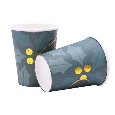 Tazzine da caffè usa e getta da 8 once, bicchieri di carta per caffè con stampa in lamina d'oro per bevande calde e fredde