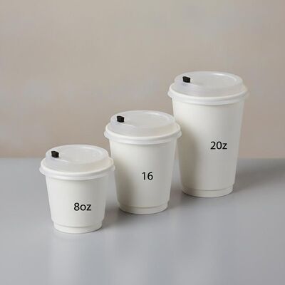 Giao hàng tận nơi Giấy sẵn sàng Cốc cà phê Chống vỡ Nắp chống rò rỉ 8oz 12oz 16oz 20oz
