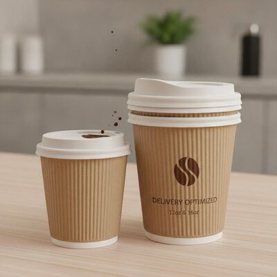 쌓을 수 있는 반대로 유출 종이컵 누출 방지 안전한 뚜껑 배달 최적화된 커피 12oz 16oz